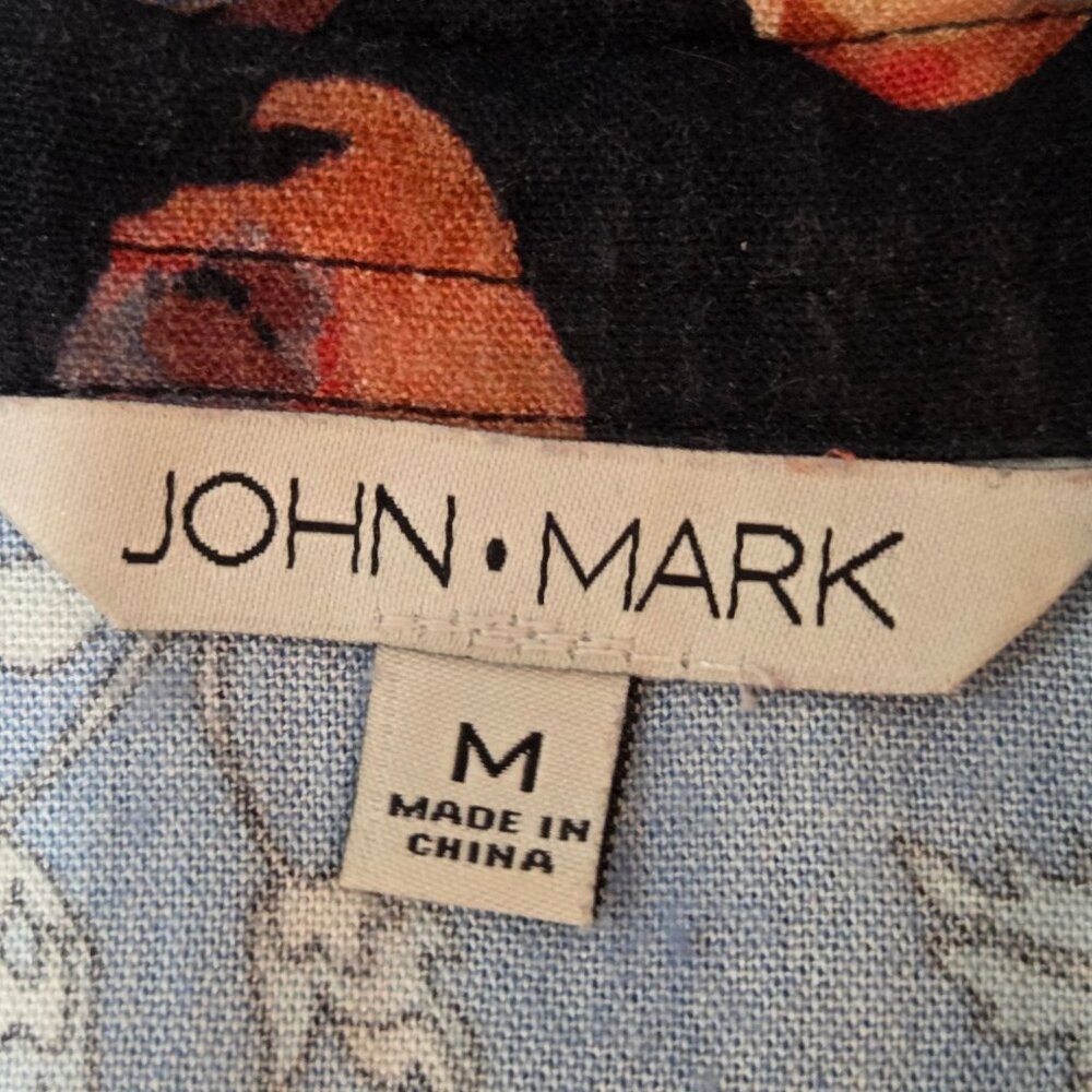 John Mark Tunic Shirt Medium Patchwork Button Dow… - image 8